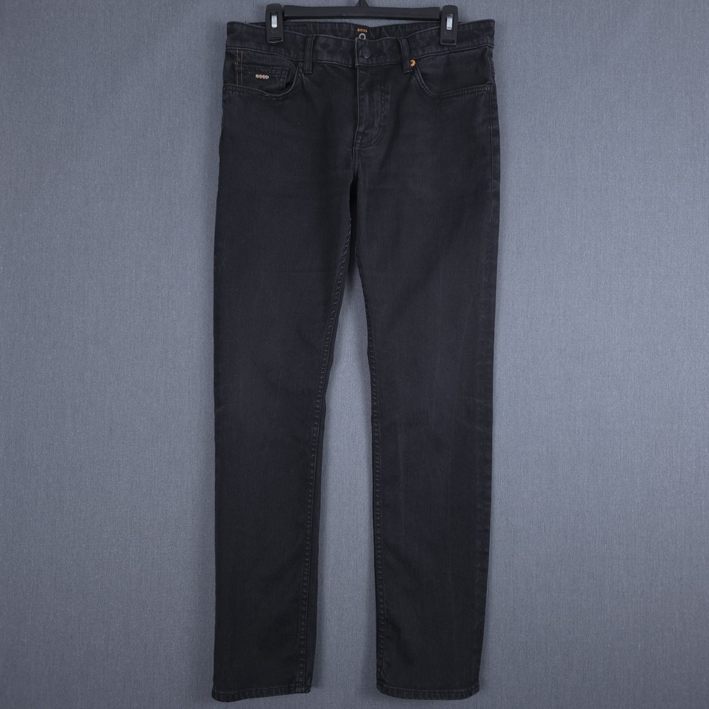 Hugo Boss Delaware Jeans Mens 32x32 (Fits 31x31)‎ Black Slim Fit Denim Stretch